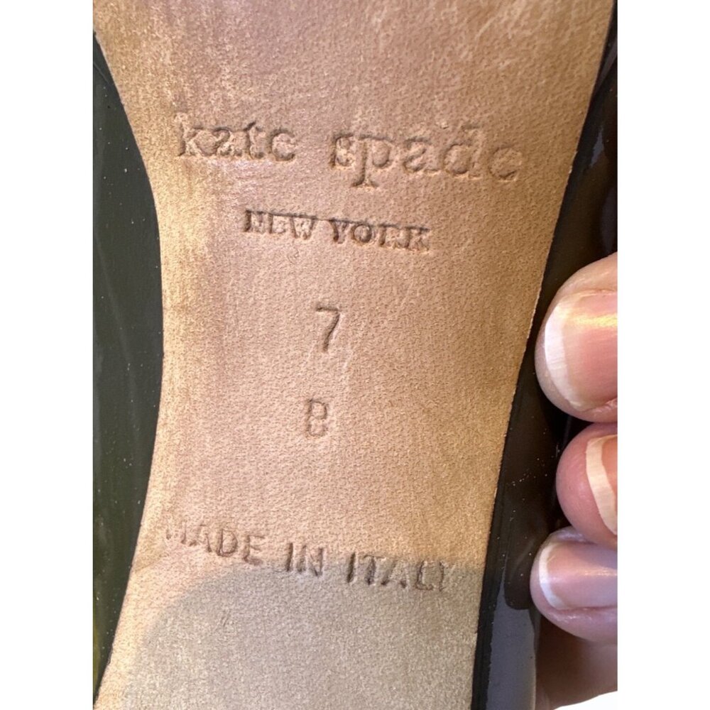 Kate Spade New York Womens Patent Leather Green Stiletto Made in Italy Size 7 B - Picture 14 of 15